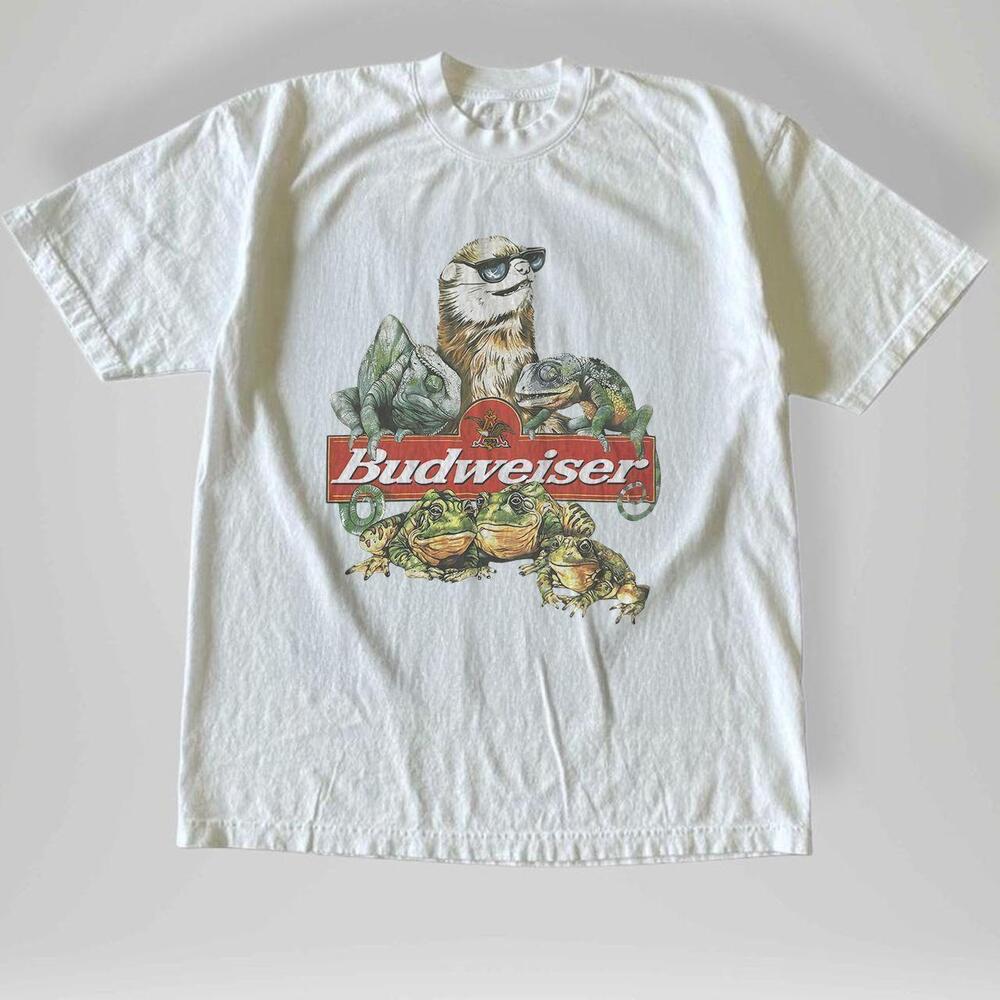 Style 90S Budweiser Delta World Party  Budweiser Frog T-Shirt